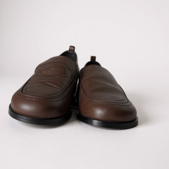 The Row Calfskin Loafers Brown Leather Size 38/7.5 Made In Italy Quiet Luxury - Picture 6 of 13